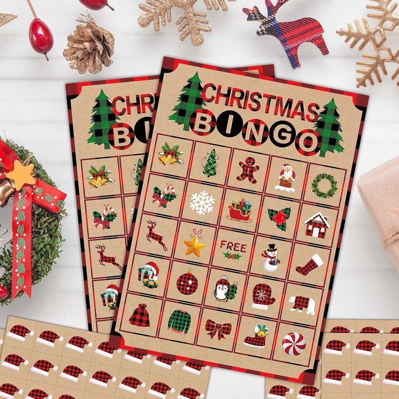 Joy Bang Christmas Games for Kids, 24 Player Christmas Bingo Cards Crafts for Kids Winter Holiday Games Activities for Family Large Group Classroom Xmas Party Favors Supplies Gifts - Image 4